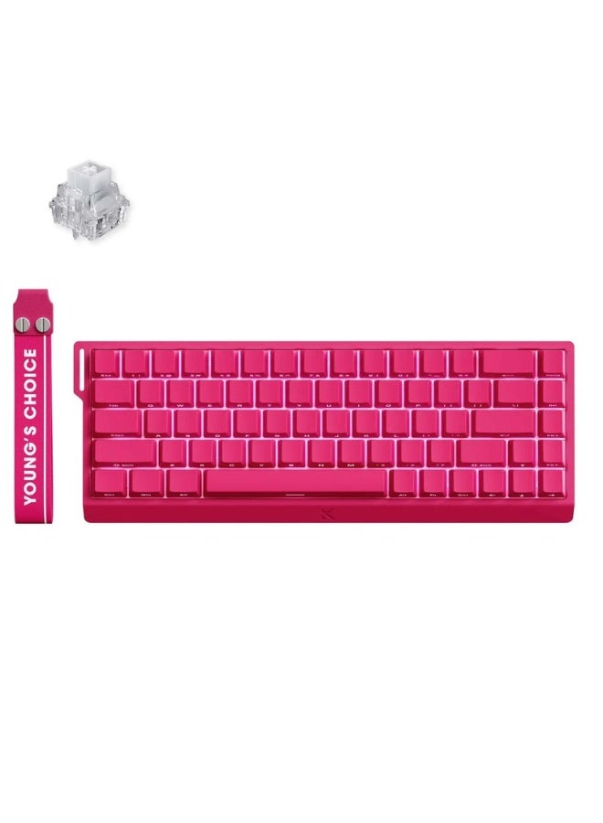 MCHOSE Ace 68 Hall Effect Magnetic Switch Gaming Keyboard – Ice Rhino Magnetic Switch, 68-Key 65% Layout, Hot-Swappable, Wired USB-C, 8kHz Polling, RGB Backlit, Adjustable Actuation, Macro Programmable, Aluminum Plate, Rose Red | MC-Ace68-28 - Image 1